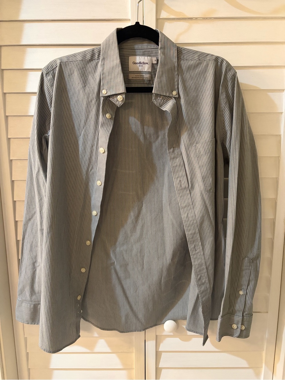 Goodfellow & Co Men's Gray Pinstripe Button-Down Shirt